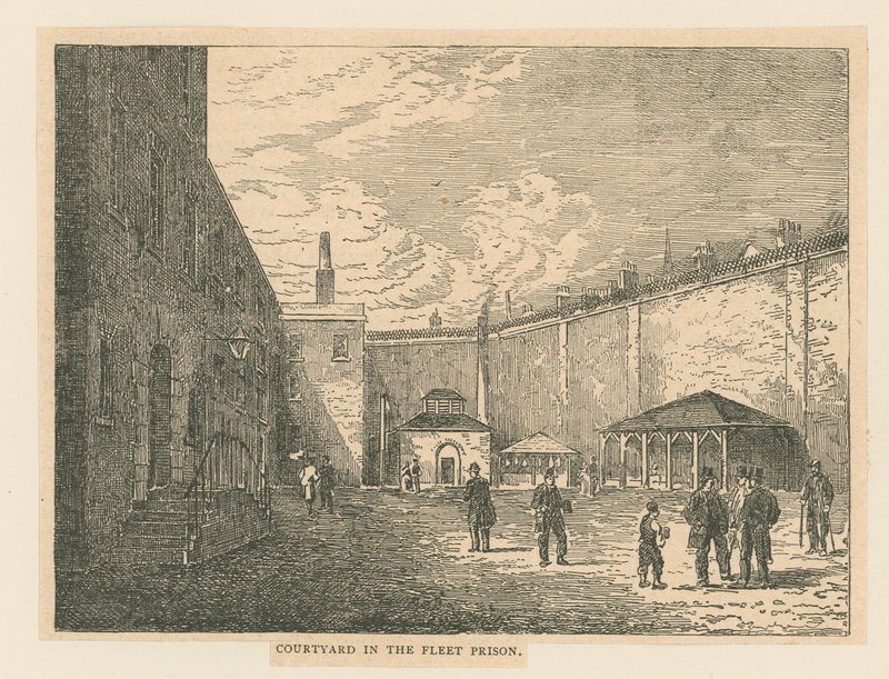 Courtyard in the Fleet Prison by English School