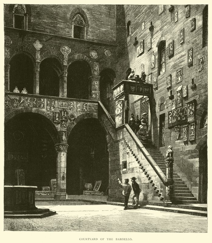 Courtyard of the Bargello by English School