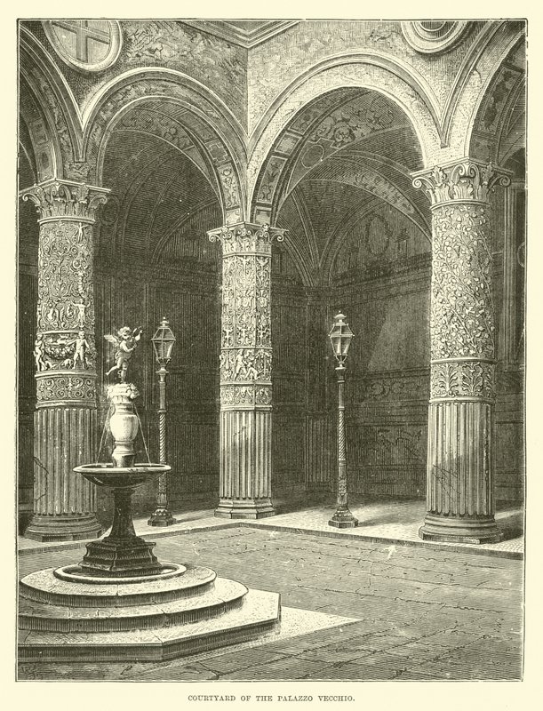 Courtyard of the Palazzo Vecchio by English School