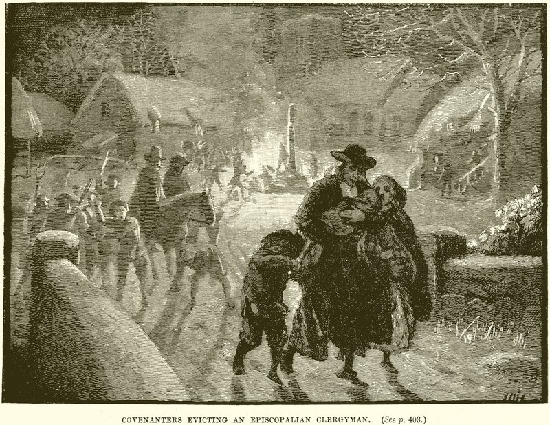 Covenanters Evicting an Episcopalian Clergyman by English School