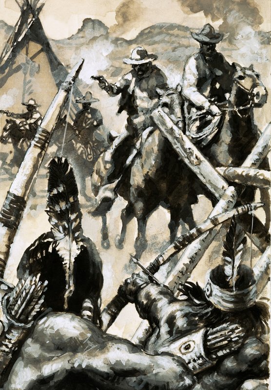 Cowboys and Indians at war by English School