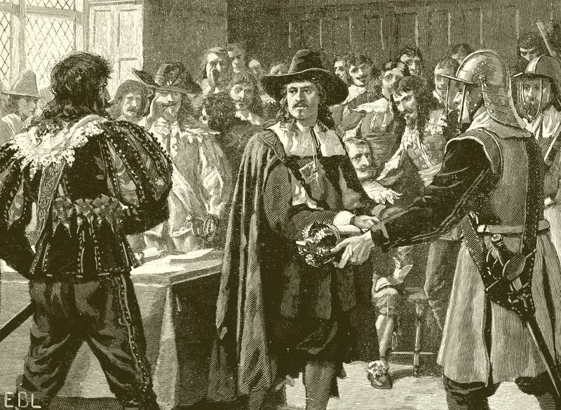 Cromwell dissolving the Long Parliament by English School