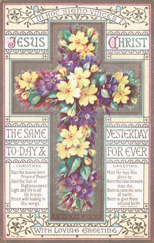 Cross with Flowers by English School