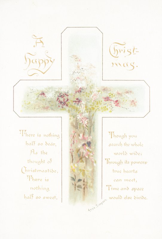 Cross with Flowers by English School