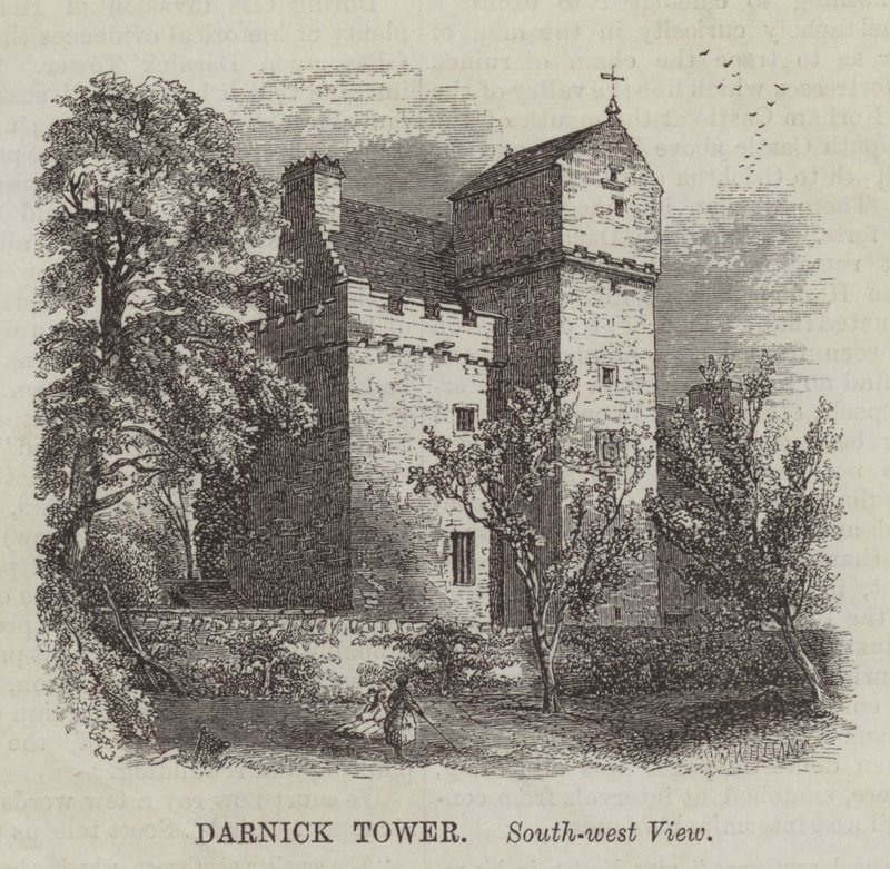 Darnick Tower, South-west View (engraving) by English School