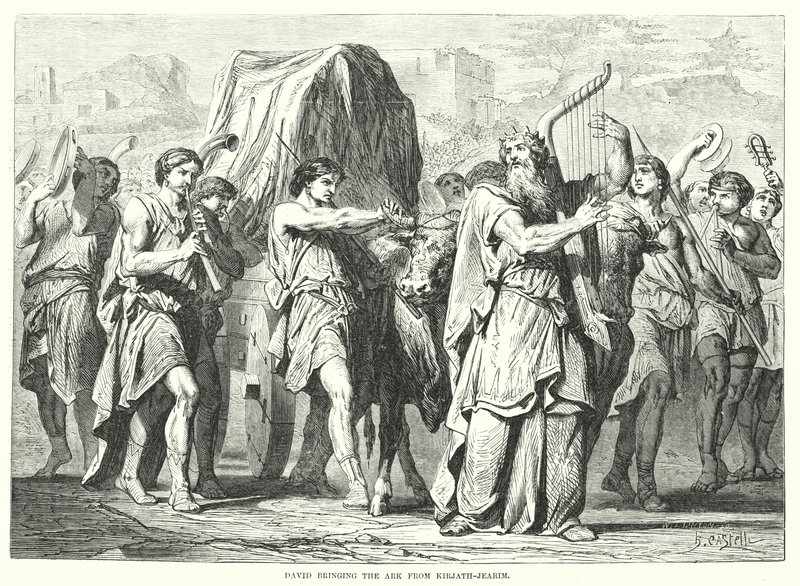 David Bringing the Ark from Kirjath-Jearim by English School