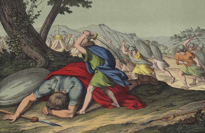 David Slaying Goliath by English School