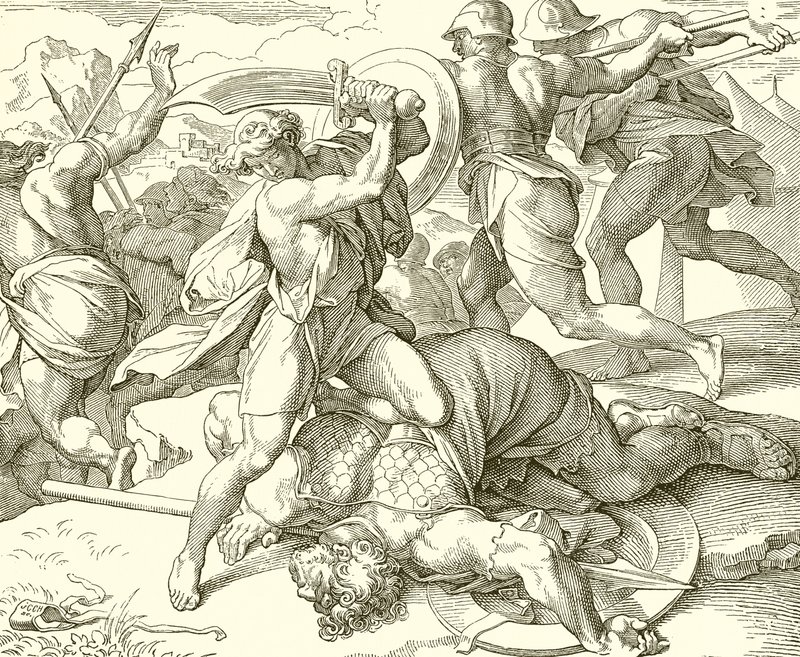 David Slays Goliath of Gath by English School