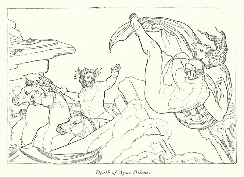 Death of Ajax Oileus by English School