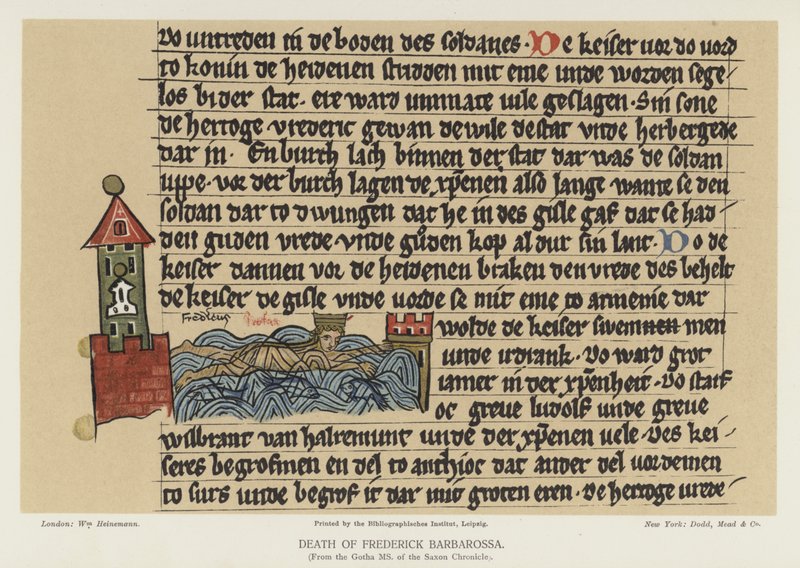 Death of Frederick Barbarossa by English School