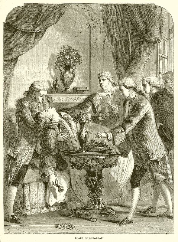 Death of Mirabeau by English School