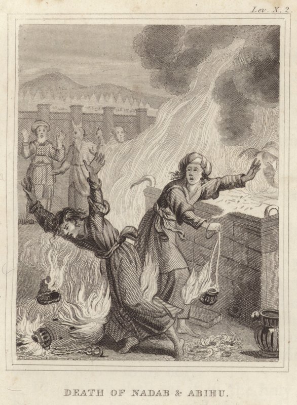 Death of Nadab and Abihu by English School