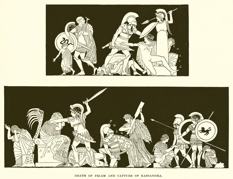 Death of Priam and Capture of Kassandra by English School