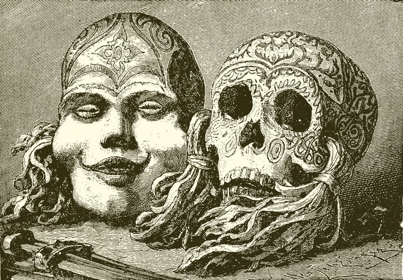 Decorated Dyak Skulls by English School