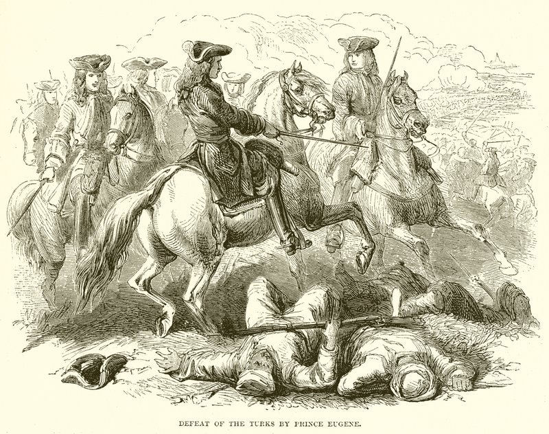 Defeat of the Turks by Prince Eugene by English School