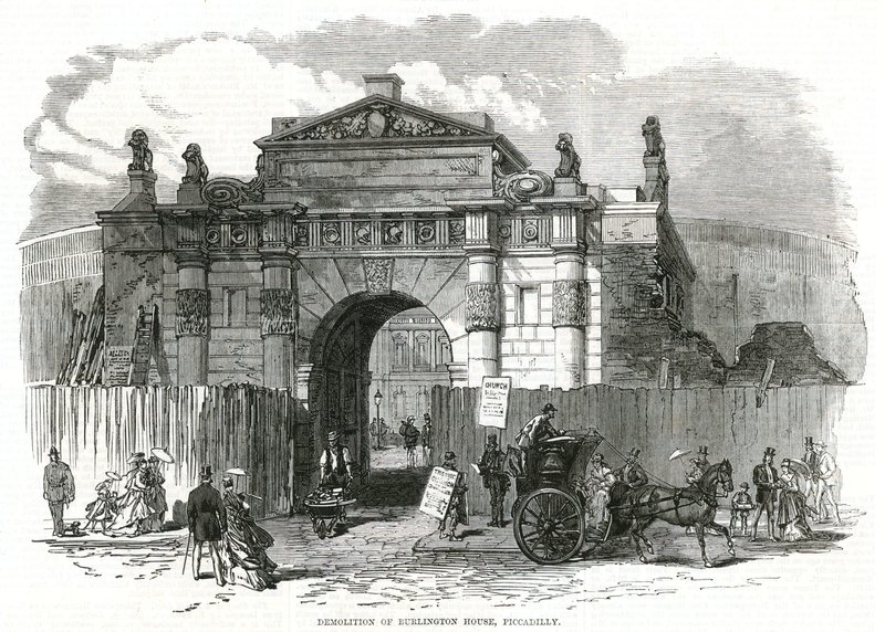 Demolition of Burlington House, Piccadilly by English School