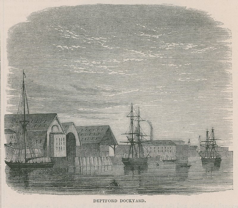Deptford Dockyard by English School