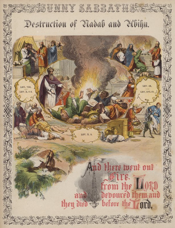 Destruction of Nadab and Abihu by English School