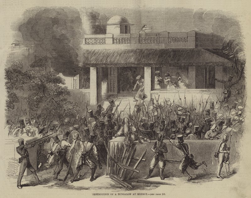 Destruction of a Bungalow at Meerut by English School