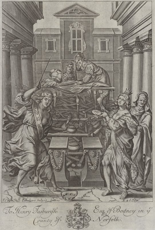 Dido building her funeral pyre by English School