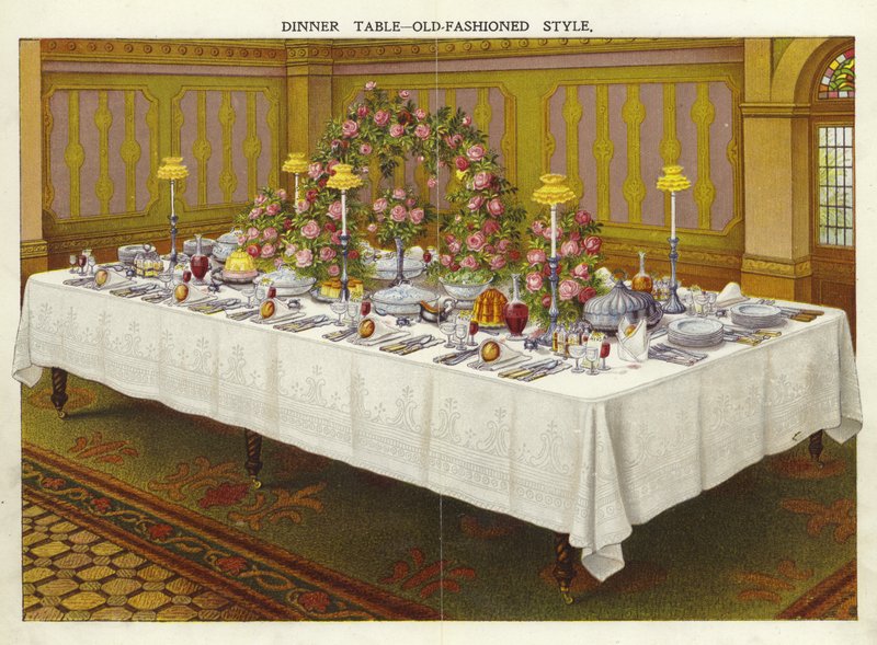Dinner Table - Old Fashioned Style by English School
