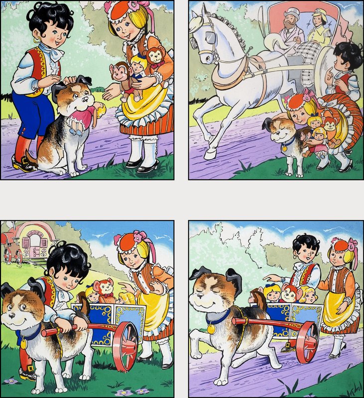 Dog and Cart by English School
