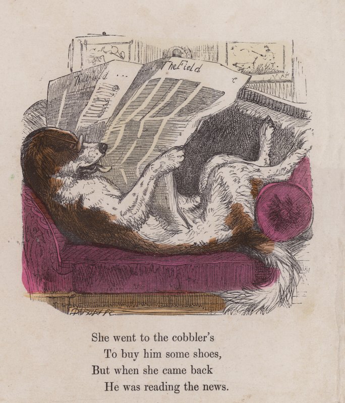 Dog Reading The Field Newspaper by English School
