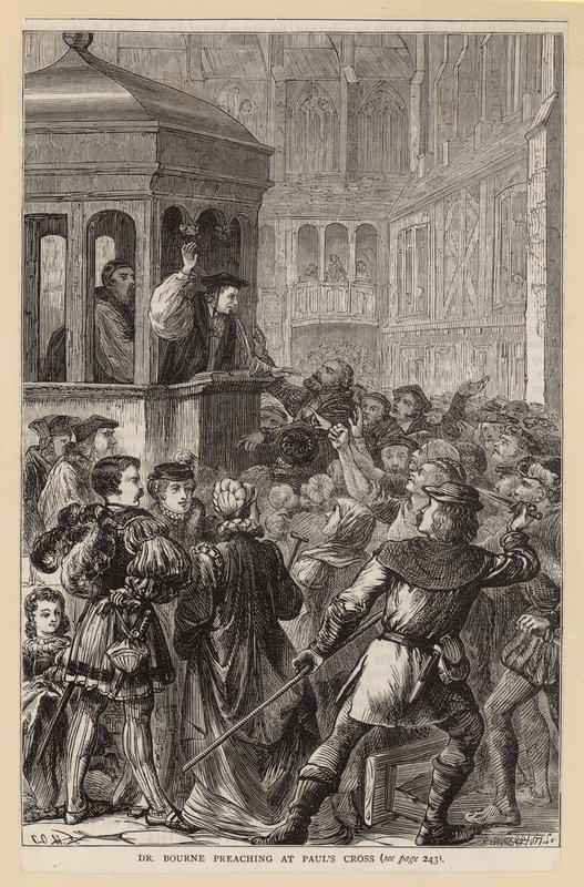 Dr Bourne preaching at St Pauls Cross by English School