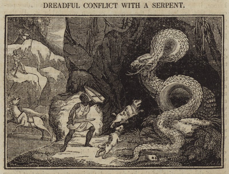 Dreadful Conflict with a Serpent by English School