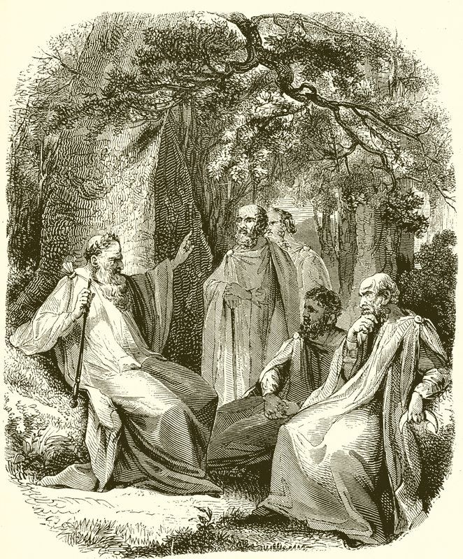 Druids in the Sacred Grove by English School