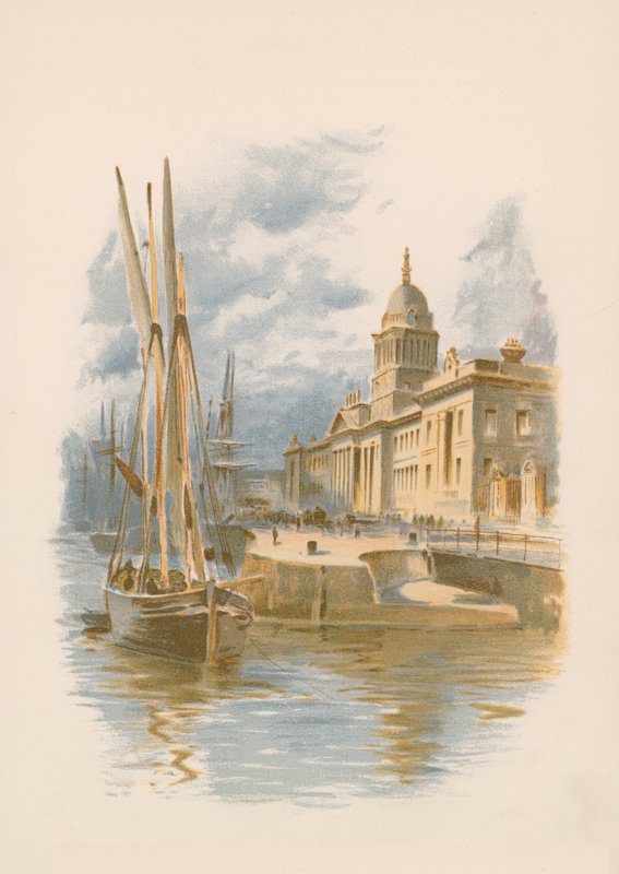 Dublin Custom House and Quay by English School