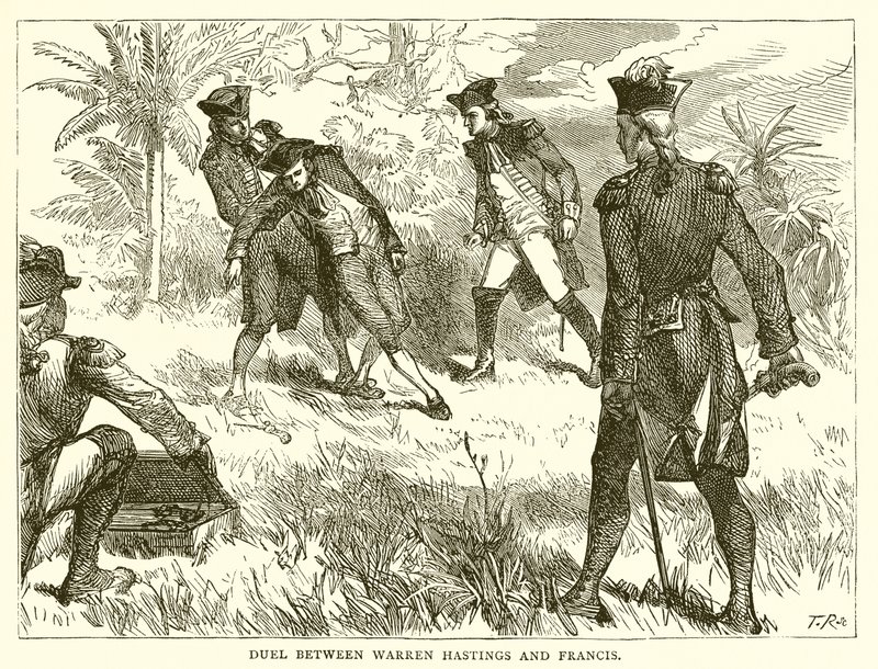Duel between Warren Hastings and Francis by English School