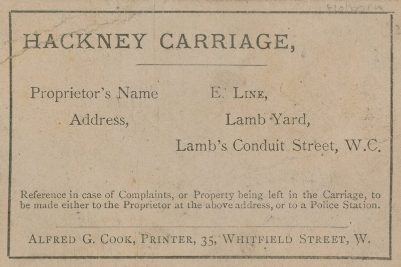 E Line Hackney Carriage by English School