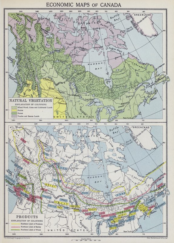 Economic Maps of Canada by English School
