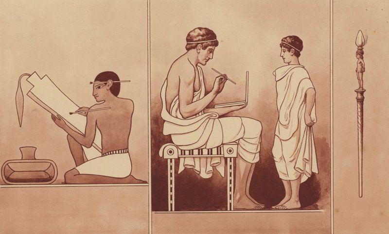 Egyptian Scribe and Greek Schoolboy by English School