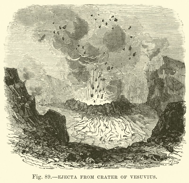 Ejecta from Crater of Vesuvius by English School