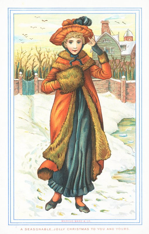 Elegant Lady in Snow by English School