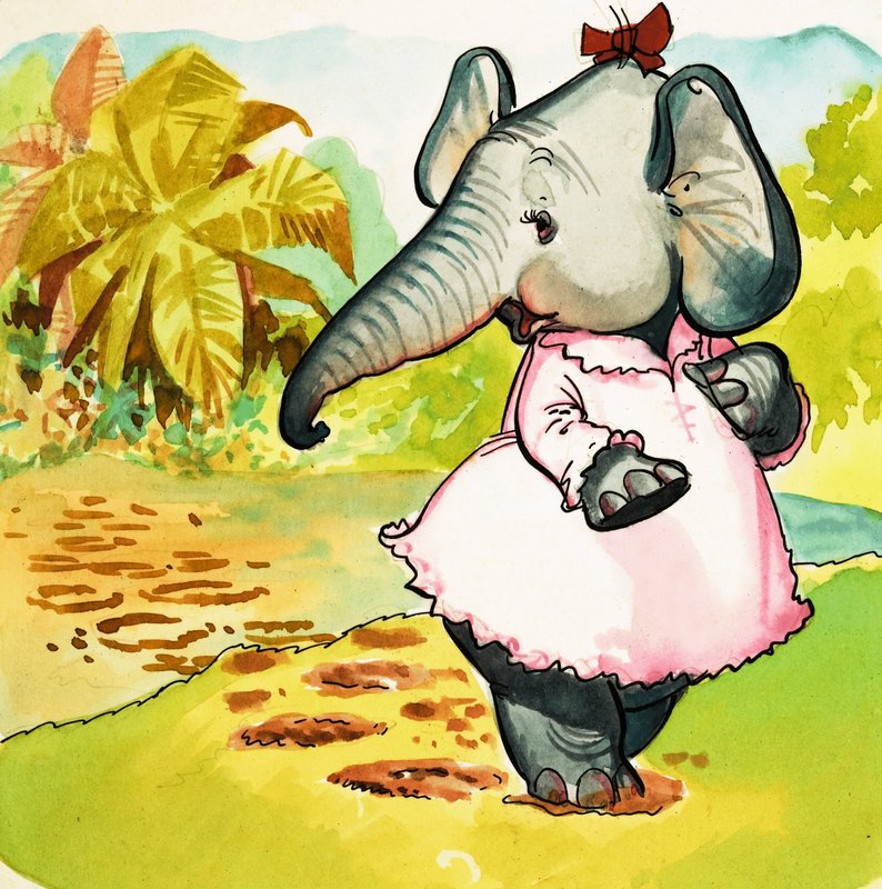 Elephant in a dress by English School