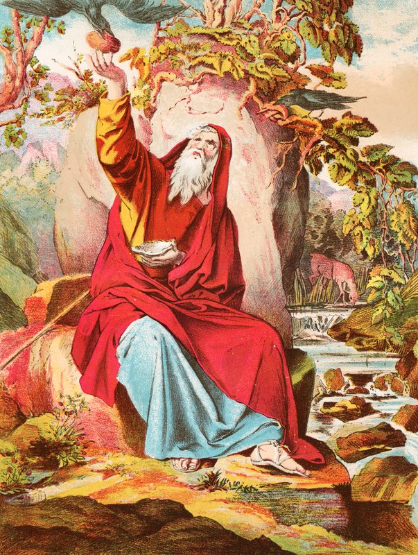 Elijah Fed by Ravens by English School