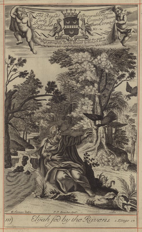 Elijah fed by the Ravens by English School
