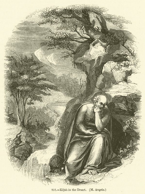 Elijah in the Desert, M Angelo by English School