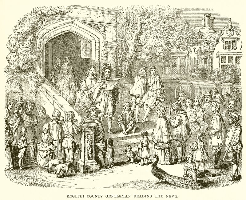English Country Gentleman Reading the News by English School