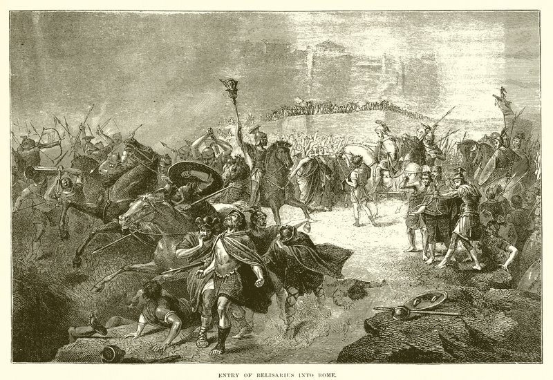 Entry of Belisarius into Rome by English School