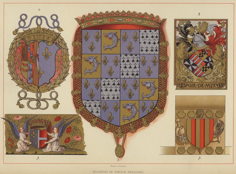 Examples of French Heraldry by English School