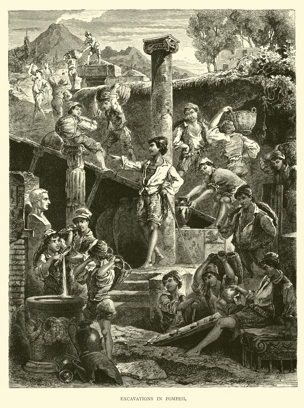 Excavations in Pompeii by English School