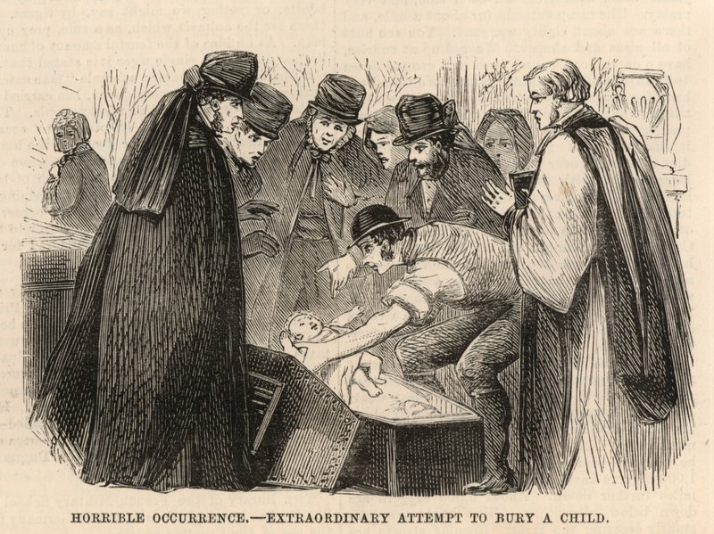 Extraordinary Attempt to Bury a Child by English School