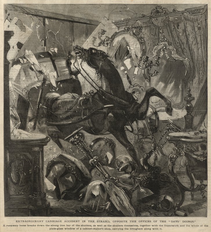 Extraordinary Carriage Accident in the Strand by English School
