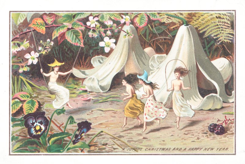 Fairies in the garden by English School