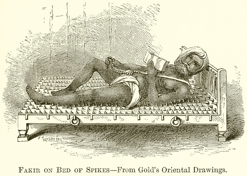 Fakir on Bed of Spikes by English School