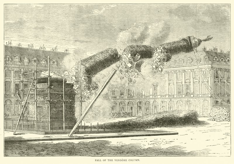 Fall of the Vendome Column, April 1871 by English School